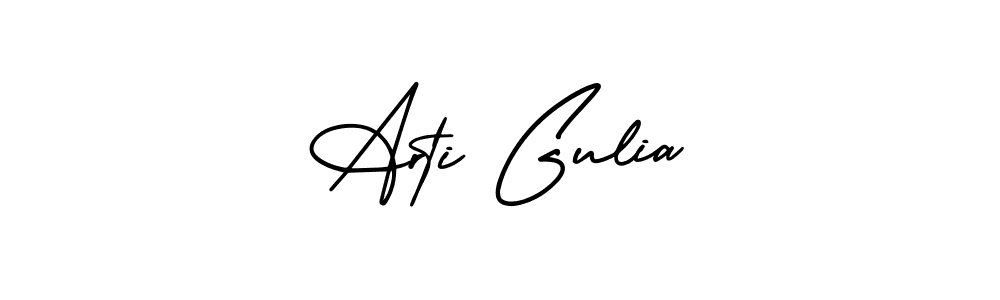 How to make Arti Gulia name signature. Use AmerikaSignatureDemo-Regular style for creating short signs online. This is the latest handwritten sign. Arti Gulia signature style 3 images and pictures png