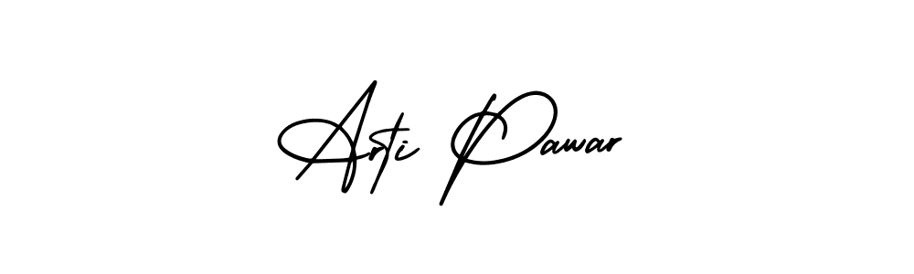 You should practise on your own different ways (AmerikaSignatureDemo-Regular) to write your name (Arti Pawar) in signature. don't let someone else do it for you. Arti Pawar signature style 3 images and pictures png