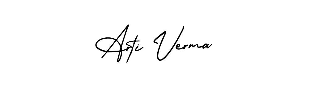 The best way (AmerikaSignatureDemo-Regular) to make a short signature is to pick only two or three words in your name. The name Arti Verma include a total of six letters. For converting this name. Arti Verma signature style 3 images and pictures png