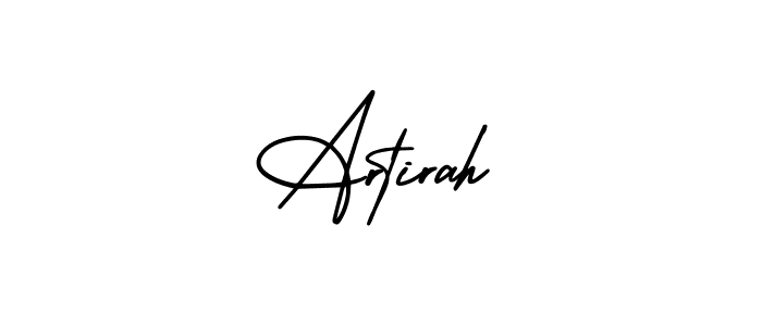 Use a signature maker to create a handwritten signature online. With this signature software, you can design (AmerikaSignatureDemo-Regular) your own signature for name Artirah. Artirah signature style 3 images and pictures png