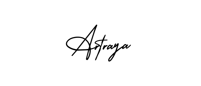 Similarly AmerikaSignatureDemo-Regular is the best handwritten signature design. Signature creator online .You can use it as an online autograph creator for name Artraya. Artraya signature style 3 images and pictures png