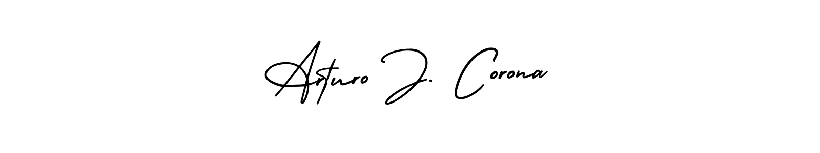 How to make Arturo J. Corona name signature. Use AmerikaSignatureDemo-Regular style for creating short signs online. This is the latest handwritten sign. Arturo J. Corona signature style 3 images and pictures png