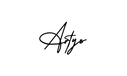 The best way (AmerikaSignatureDemo-Regular) to make a short signature is to pick only two or three words in your name. The name Artys include a total of six letters. For converting this name. Artys signature style 3 images and pictures png
