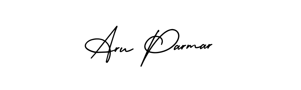 AmerikaSignatureDemo-Regular is a professional signature style that is perfect for those who want to add a touch of class to their signature. It is also a great choice for those who want to make their signature more unique. Get Aru Parmar name to fancy signature for free. Aru Parmar signature style 3 images and pictures png
