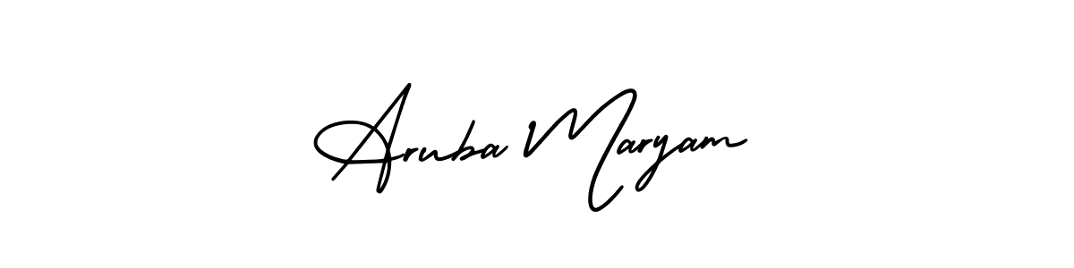 Use a signature maker to create a handwritten signature online. With this signature software, you can design (AmerikaSignatureDemo-Regular) your own signature for name Aruba Maryam. Aruba Maryam signature style 3 images and pictures png