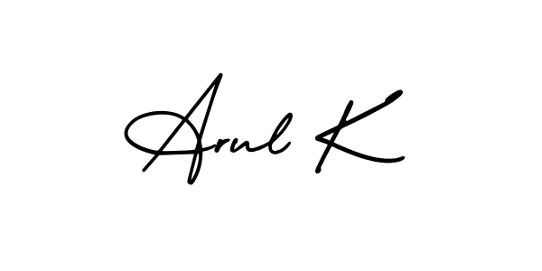 How to Draw Arul K signature style? AmerikaSignatureDemo-Regular is a latest design signature styles for name Arul K. Arul K signature style 3 images and pictures png