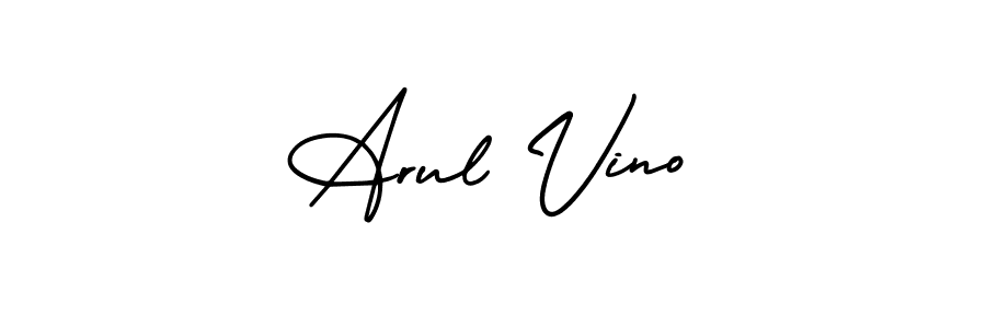 Use a signature maker to create a handwritten signature online. With this signature software, you can design (AmerikaSignatureDemo-Regular) your own signature for name Arul Vino. Arul Vino signature style 3 images and pictures png