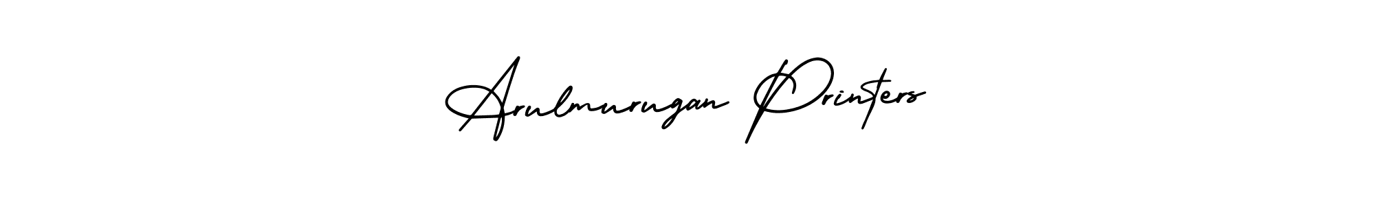 You should practise on your own different ways (AmerikaSignatureDemo-Regular) to write your name (Arulmurugan Printers) in signature. don't let someone else do it for you. Arulmurugan Printers signature style 3 images and pictures png