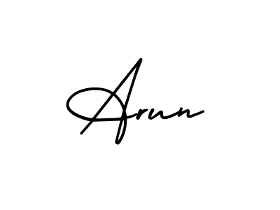 Use a signature maker to create a handwritten signature online. With this signature software, you can design (AmerikaSignatureDemo-Regular) your own signature for name Arun. Arun signature style 3 images and pictures png