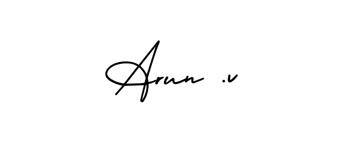 Make a beautiful signature design for name Arun .v. Use this online signature maker to create a handwritten signature for free. Arun .v signature style 3 images and pictures png