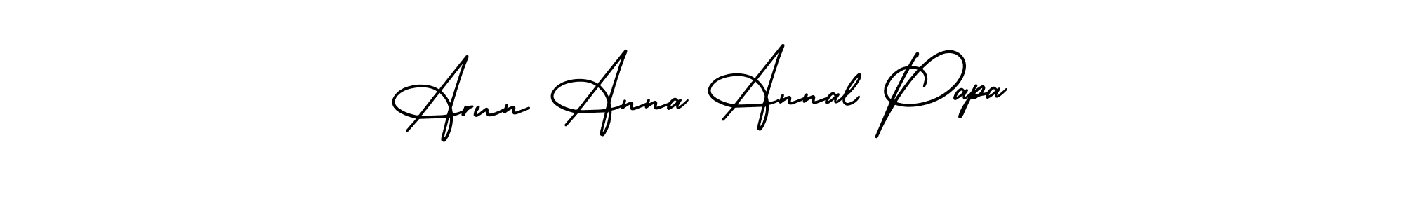 if you are searching for the best signature style for your name Arun Anna Annal Papa. so please give up your signature search. here we have designed multiple signature styles  using AmerikaSignatureDemo-Regular. Arun Anna Annal Papa signature style 3 images and pictures png