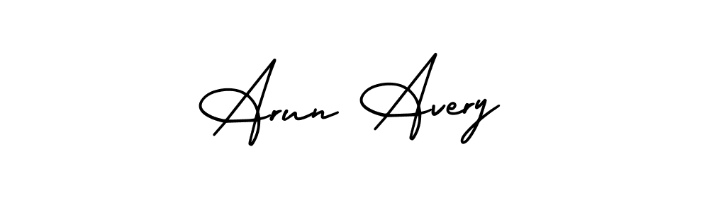 How to make Arun Avery name signature. Use AmerikaSignatureDemo-Regular style for creating short signs online. This is the latest handwritten sign. Arun Avery signature style 3 images and pictures png