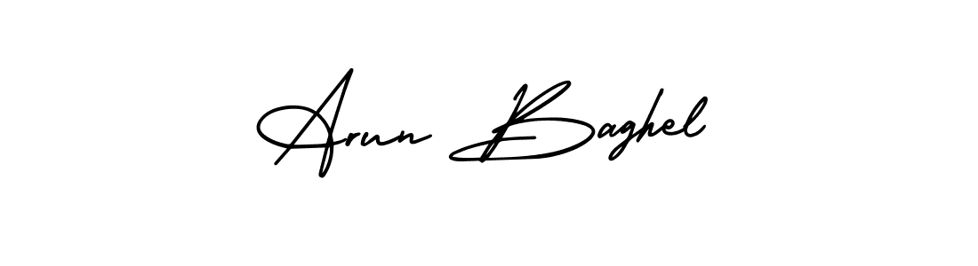 You should practise on your own different ways (AmerikaSignatureDemo-Regular) to write your name (Arun Baghel) in signature. don't let someone else do it for you. Arun Baghel signature style 3 images and pictures png