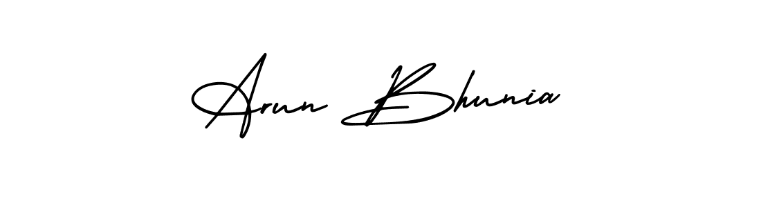 Make a short Arun Bhunia signature style. Manage your documents anywhere anytime using AmerikaSignatureDemo-Regular. Create and add eSignatures, submit forms, share and send files easily. Arun Bhunia signature style 3 images and pictures png