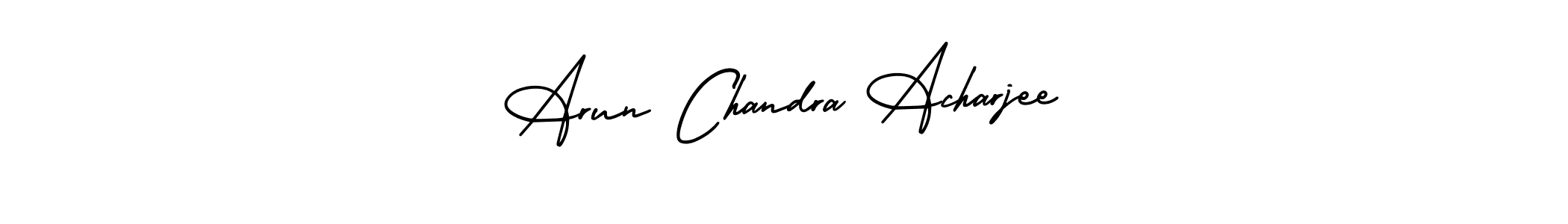 You should practise on your own different ways (AmerikaSignatureDemo-Regular) to write your name (Arun Chandra Acharjee) in signature. don't let someone else do it for you. Arun Chandra Acharjee signature style 3 images and pictures png
