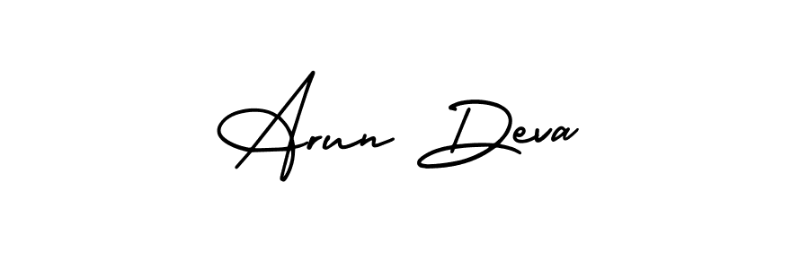 AmerikaSignatureDemo-Regular is a professional signature style that is perfect for those who want to add a touch of class to their signature. It is also a great choice for those who want to make their signature more unique. Get Arun Deva name to fancy signature for free. Arun Deva signature style 3 images and pictures png