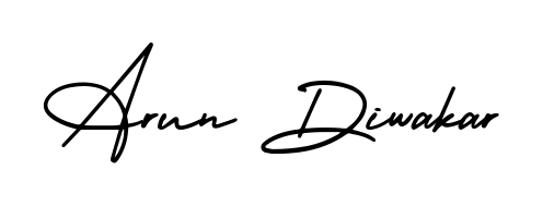 The AmerikaSignatureDemo-Regular font gives name Arun Diwakar a signature that looks effortless yet distinguished. Download high-res PNG instantly. Arun Diwakar signature style 3 images and pictures png