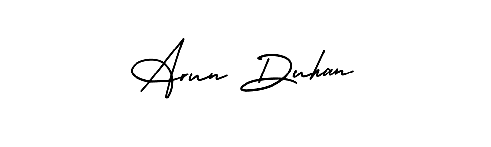 Arun Duhan stylish signature style. Best Handwritten Sign (AmerikaSignatureDemo-Regular) for my name. Handwritten Signature Collection Ideas for my name Arun Duhan. Arun Duhan signature style 3 images and pictures png