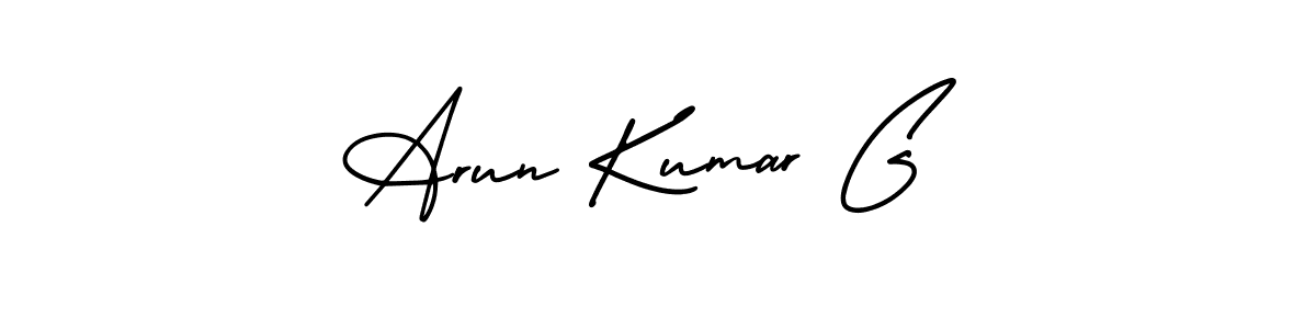 You should practise on your own different ways (AmerikaSignatureDemo-Regular) to write your name (Arun Kumar G) in signature. don't let someone else do it for you. Arun Kumar G signature style 3 images and pictures png