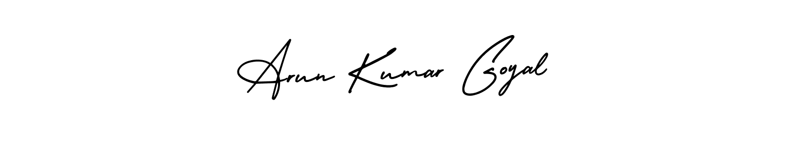 This is the best signature style for the Arun Kumar Goyal name. Also you like these signature font (AmerikaSignatureDemo-Regular). Mix name signature. Arun Kumar Goyal signature style 3 images and pictures png