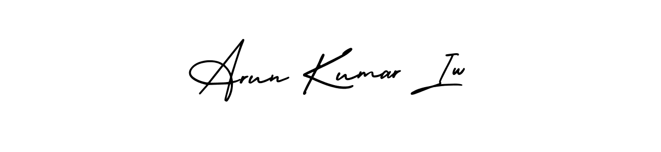 The best way (AmerikaSignatureDemo-Regular) to make a short signature is to pick only two or three words in your name. The name Arun Kumar Iw include a total of six letters. For converting this name. Arun Kumar Iw signature style 3 images and pictures png