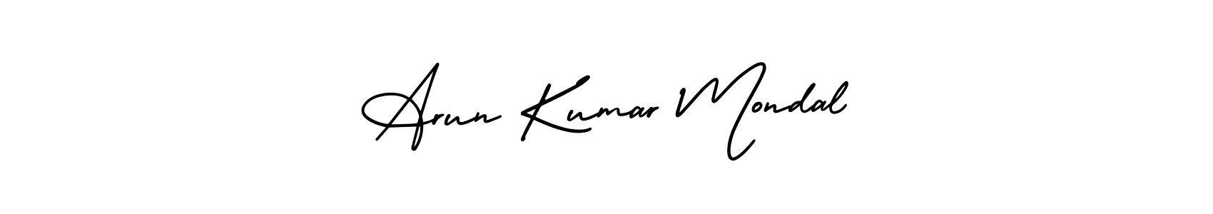 This is the best signature style for the Arun Kumar Mondal name. Also you like these signature font (AmerikaSignatureDemo-Regular). Mix name signature. Arun Kumar Mondal signature style 3 images and pictures png