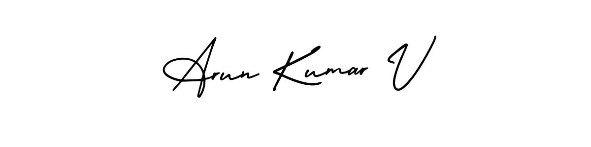 Make a beautiful signature design for name Arun Kumar V. With this signature (AmerikaSignatureDemo-Regular) style, you can create a handwritten signature for free. Arun Kumar V signature style 3 images and pictures png