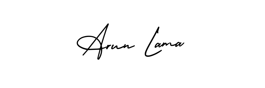 It looks lik you need a new signature style for name Arun Lama. Design unique handwritten (AmerikaSignatureDemo-Regular) signature with our free signature maker in just a few clicks. Arun Lama signature style 3 images and pictures png