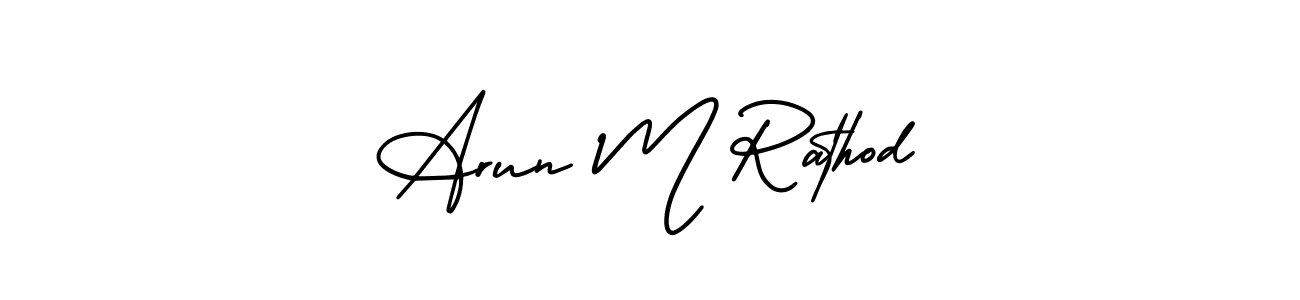 AmerikaSignatureDemo-Regular is a professional signature style that is perfect for those who want to add a touch of class to their signature. It is also a great choice for those who want to make their signature more unique. Get Arun M Rathod name to fancy signature for free. Arun M Rathod signature style 3 images and pictures png