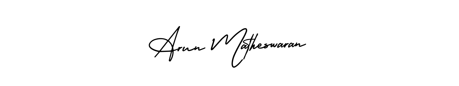 Arun Matheswaran stylish signature style. Best Handwritten Sign (AmerikaSignatureDemo-Regular) for my name. Handwritten Signature Collection Ideas for my name Arun Matheswaran. Arun Matheswaran signature style 3 images and pictures png