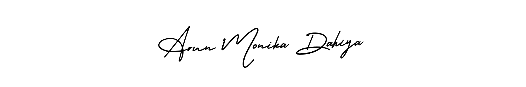 Design your own signature with our free online signature maker. With this signature software, you can create a handwritten (AmerikaSignatureDemo-Regular) signature for name Arun Monika Dahiya. Arun Monika Dahiya signature style 3 images and pictures png