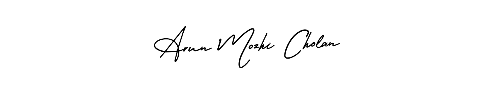 Use a signature maker to create a handwritten signature online. With this signature software, you can design (AmerikaSignatureDemo-Regular) your own signature for name Arun Mozhi Cholan. Arun Mozhi Cholan signature style 3 images and pictures png