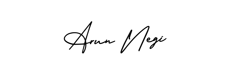 Make a beautiful signature design for name Arun Negi. With this signature (AmerikaSignatureDemo-Regular) style, you can create a handwritten signature for free. Arun Negi signature style 3 images and pictures png