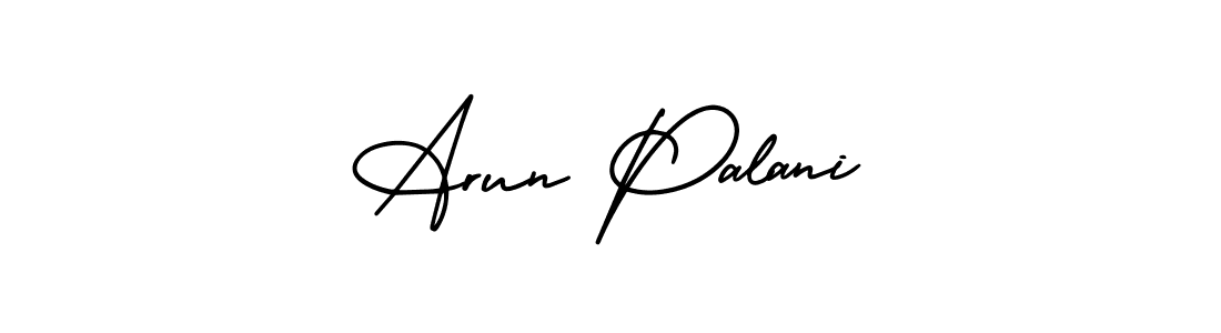 Use a signature maker to create a handwritten signature online. With this signature software, you can design (AmerikaSignatureDemo-Regular) your own signature for name Arun Palani. Arun Palani signature style 3 images and pictures png