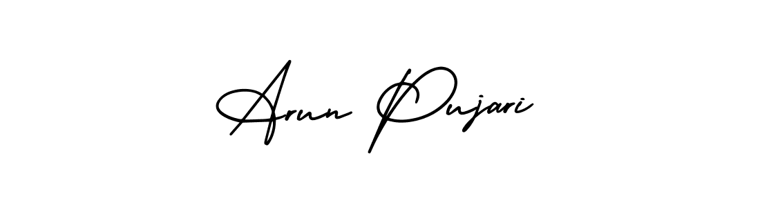 Design your own signature with our free online signature maker. With this signature software, you can create a handwritten (AmerikaSignatureDemo-Regular) signature for name Arun Pujari. Arun Pujari signature style 3 images and pictures png