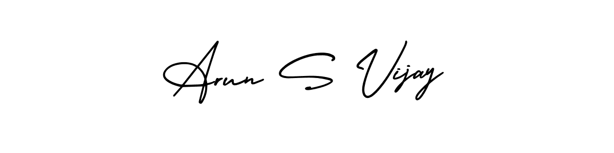 You should practise on your own different ways (AmerikaSignatureDemo-Regular) to write your name (Arun S Vijay) in signature. don't let someone else do it for you. Arun S Vijay signature style 3 images and pictures png