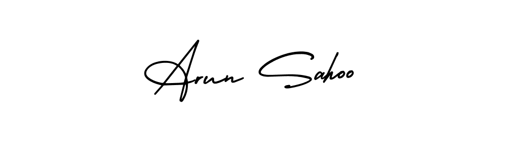 The best way (AmerikaSignatureDemo-Regular) to make a short signature is to pick only two or three words in your name. The name Arun Sahoo include a total of six letters. For converting this name. Arun Sahoo signature style 3 images and pictures png