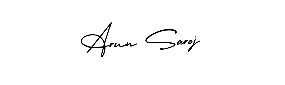 Similarly AmerikaSignatureDemo-Regular is the best handwritten signature design. Signature creator online .You can use it as an online autograph creator for name Arun Saroj. Arun Saroj signature style 3 images and pictures png