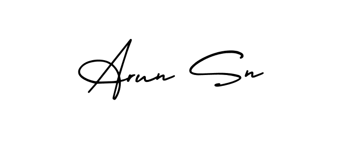 This is the best signature style for the Arun Sn name. Also you like these signature font (AmerikaSignatureDemo-Regular). Mix name signature. Arun Sn signature style 3 images and pictures png