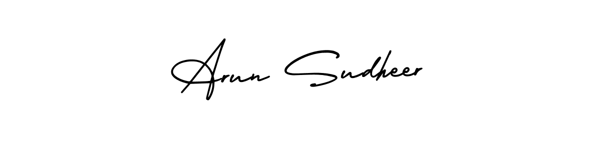 How to Draw Arun Sudheer signature style? AmerikaSignatureDemo-Regular is a latest design signature styles for name Arun Sudheer. Arun Sudheer signature style 3 images and pictures png
