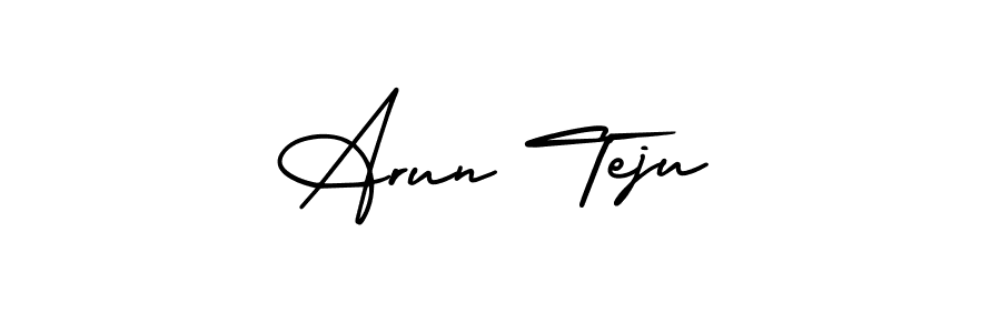 Create a beautiful signature design for name Arun Teju. With this signature (AmerikaSignatureDemo-Regular) fonts, you can make a handwritten signature for free. Arun Teju signature style 3 images and pictures png