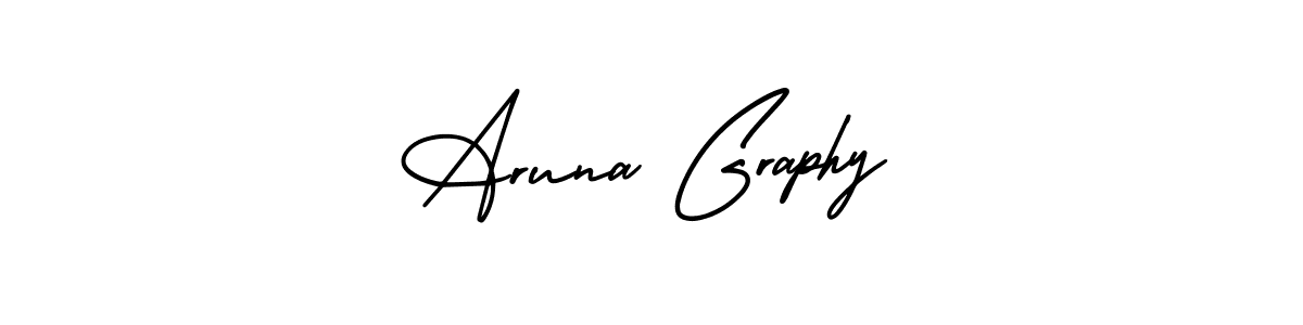 Similarly AmerikaSignatureDemo-Regular is the best handwritten signature design. Signature creator online .You can use it as an online autograph creator for name Aruna Graphy. Aruna Graphy signature style 3 images and pictures png