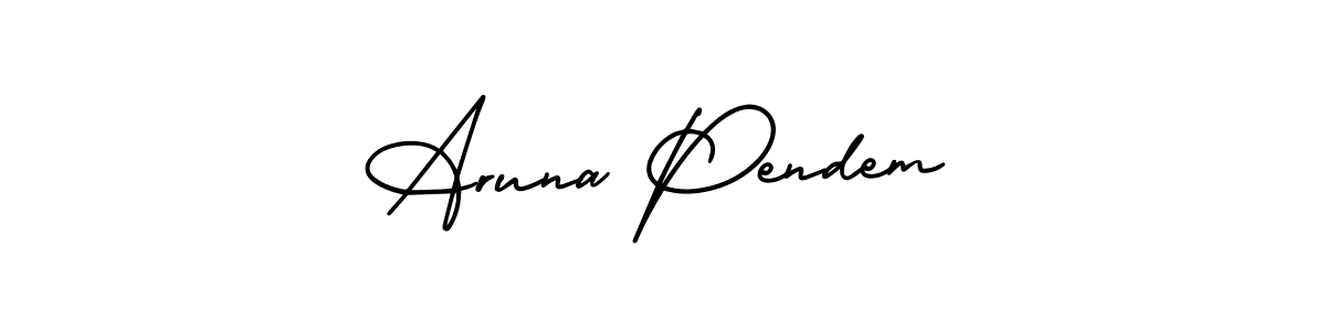 Here are the top 10 professional signature styles for the name Aruna Pendem. These are the best autograph styles you can use for your name. Aruna Pendem signature style 3 images and pictures png