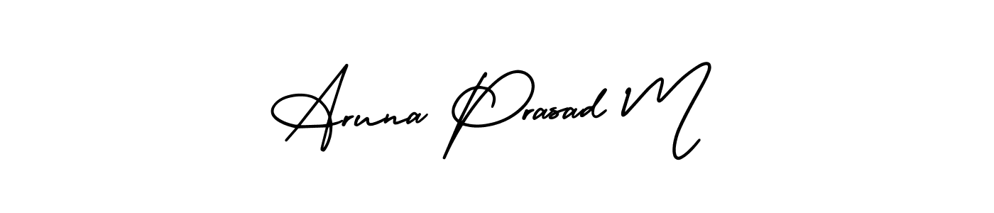 Make a beautiful signature design for name Aruna Prasad M. With this signature (AmerikaSignatureDemo-Regular) style, you can create a handwritten signature for free. Aruna Prasad M signature style 3 images and pictures png