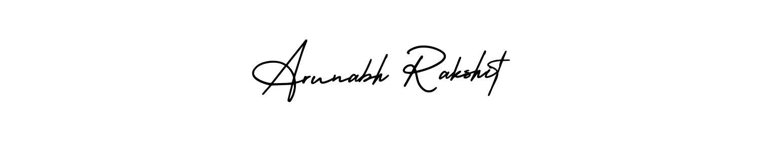 You should practise on your own different ways (AmerikaSignatureDemo-Regular) to write your name (Arunabh Rakshit) in signature. don't let someone else do it for you. Arunabh Rakshit signature style 3 images and pictures png