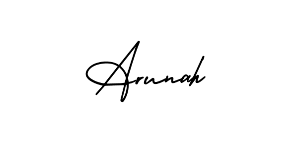 You should practise on your own different ways (AmerikaSignatureDemo-Regular) to write your name (Arunah) in signature. don't let someone else do it for you. Arunah signature style 3 images and pictures png