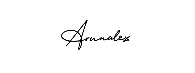 How to make Arunalex name signature. Use AmerikaSignatureDemo-Regular style for creating short signs online. This is the latest handwritten sign. Arunalex signature style 3 images and pictures png