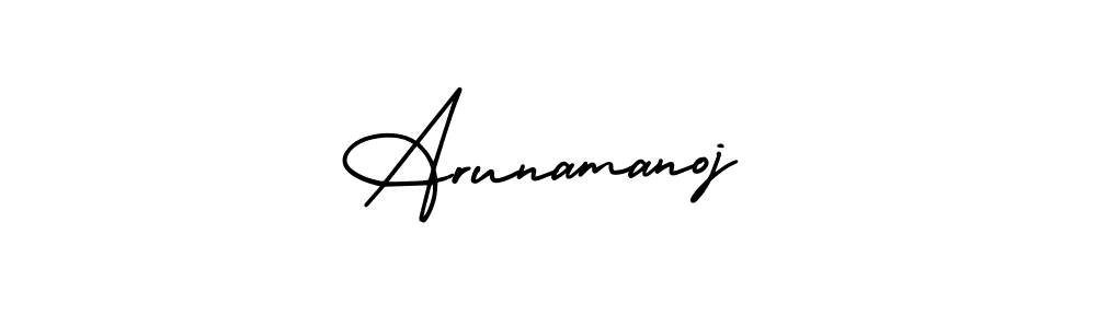 Use a signature maker to create a handwritten signature online. With this signature software, you can design (AmerikaSignatureDemo-Regular) your own signature for name Arunamanoj. Arunamanoj signature style 3 images and pictures png