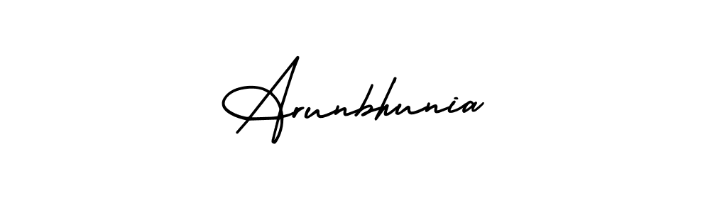 How to make Arunbhunia name signature. Use AmerikaSignatureDemo-Regular style for creating short signs online. This is the latest handwritten sign. Arunbhunia signature style 3 images and pictures png