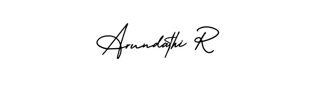 How to make Arundathi R name signature. Use AmerikaSignatureDemo-Regular style for creating short signs online. This is the latest handwritten sign. Arundathi R signature style 3 images and pictures png
